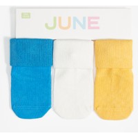 June 3'lü Kıvrık Kaydırmaz Bebek Çorap
