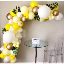 Eğlence Marketi Krom Gold Pastel Beyaz Pastel Sarı Metalik Sarı Renklerde Balon Zincir