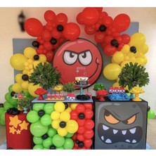 Eğlence Marketi Pastel Kırmızı Siyah Açık Yeşil ve Sarı Balon Zinciri 100 Adet