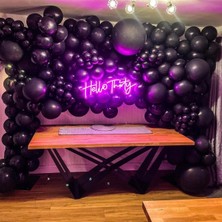 Eğlence Marketi Pastel Siyah Balon Zinciri 100 Adet
