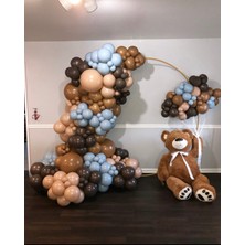 Eğlence Marketi Pastel Çikolata Kahve Sütlü Kahve Karamel ve Mavi Cam Rengi Balon Zinciri 100 Adet