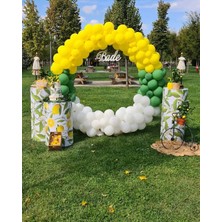 Eğlence Marketi Limon Konsepti Sarı Koyu Yeşil ve Beyaz Balon Zinciri 100 Adet