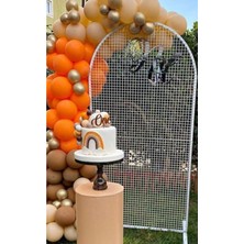 Eğlence Marketi Krom Gold Pastel Karamel Turuncu ve Sütlü Kahve Balon Zinciri 100 Adet