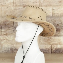 Beyler Burada Yazlık Krem Erkek Kovboy Fötr Şapka