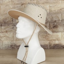 Beyler Burada Yazlık Açık Krem Hasır Erkek Kovboy Fötr Şapka