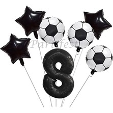 Parti Station Futbol Konsept Balon Set Maç Konsept Doğum Günü Set Yaş Balon Set