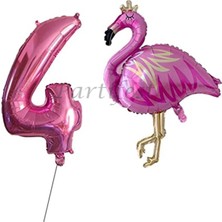 Parti Station Flamingo Balon Set Flamingo Folyo Balon Set Konsept Doğum Günü Set Yaş Balon