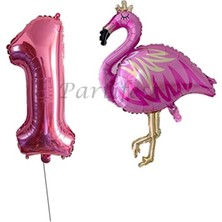 Parti Station Flamingo Balon Set Flamingo Folyo Balon Set Konsept Doğum Günü Set Yaş Balon