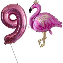 Parti Station Flamingo Balon Set Flamingo Folyo Balon Set Konsept Doğum Günü Set Yaş Balon