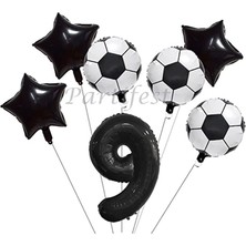 Parti Station Futbol Konsept Balon Set Maç Konsept Doğum Günü Set Yaş Balon Set