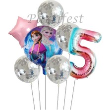 Parti Station Frozen  Balon Set Karlar Ülkesi Folyo Balon Set Konsept Doğum Günü Set Yaş Balon