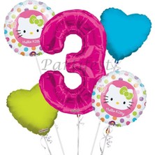 Parti Station Hello Kitty Balon Set Hello Kitty Folyo Balon Set Konsept Doğum Günü Set Yaş Balon