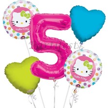 Parti Station Hello Kitty Balon Set Hello Kitty Folyo Balon Set Konsept Doğum Günü Set Yaş Balon