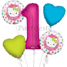Parti Station Hello Kitty Balon Set Hello Kitty Folyo Balon Set Konsept Doğum Günü Set Yaş Balon