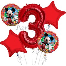 Parti Station Mickey Mouse Balon Set Mickey Mouse Folyo Balon Set Konsept Doğum Günü Set Yaş Balon