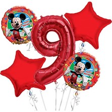 Parti Station Mickey Mouse Balon Set Mickey Mouse Folyo Balon Set Konsept Doğum Günü Set Yaş Balon