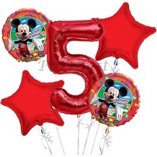Parti Station Mickey Mouse Balon Set Mickey Mouse Folyo Balon Set Konsept Doğum Günü Set Yaş Balon