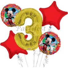 Parti Station Mickey Mouse Balon Set Mickey Mouse Folyo Balon Set Konsept Doğum Günü Set Yaş Balon