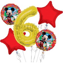 Parti Station Mickey Mouse Balon Set Mickey Mouse Folyo Balon Set Konsept Doğum Günü Set Yaş Balon
