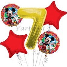 Parti Station Mickey Mouse Balon Set Mickey Mouse Folyo Balon Set Konsept Doğum Günü Set Yaş Balon