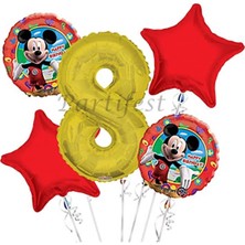 Parti Station Mickey Mouse Balon Set Mickey Mouse Folyo Balon Set Konsept Doğum Günü Set Yaş Balon