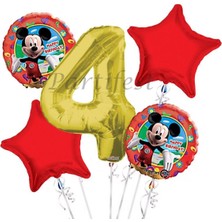 Parti Station Mickey Mouse Balon Set Mickey Mouse Folyo Balon Set Konsept Doğum Günü Set Yaş Balon