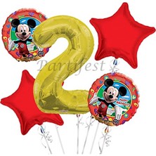 Parti Station Mickey Mouse Balon Set Mickey Mouse Folyo Balon Set Konsept Doğum Günü Set Yaş Balon