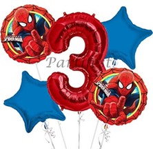 Parti Station Spiderman Örümcek Adam Balon Set Balon Folyo Set Spiderman  Konsept Doğum Günü Set Yaş Balon