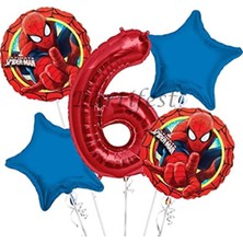 Parti Station Spiderman Örümcek Adam Balon Set Balon Folyo Set Spiderman  Konsept Doğum Günü Set Yaş Balon