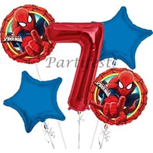 Parti Station Spiderman Örümcek Adam Balon Set Balon Folyo Set Spiderman  Konsept Doğum Günü Set Yaş Balon