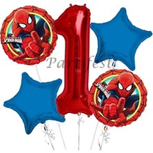 Parti Station Spiderman Örümcek Adam Balon Set Balon Folyo Set Spiderman  Konsept Doğum Günü Set Yaş Balon
