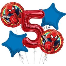 Parti Station Spiderman Örümcek Adam Balon Set Balon Folyo Set Spiderman  Konsept Doğum Günü Set Yaş Balon