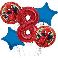 Parti Station Spiderman Örümcek Adam Balon Set Balon Folyo Set Spiderman  Konsept Doğum Günü Set Yaş Balon