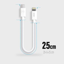 Subzero Apple iPhone 25CM Hızlı Şarj Kablosu Type C - Ligtning Pd 20W Kısa Powerbank Kablo 25CM