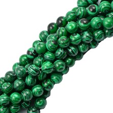 Alltarse 8mm Yeşil Malakit Değerli Taş Gevşek Boncuklar Mücevher Bileziği (Yurt Dışından)