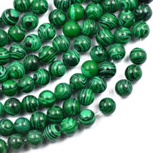 Alltarse 8mm Yeşil Malakit Değerli Taş Gevşek Boncuklar Mücevher Bileziği (Yurt Dışından)