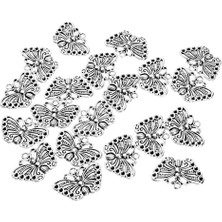 Alltarse 20PCS Gümüş Alaşım Kelebek Cazibesi Kolye Diy Mücevher Aksesuarları Bulguları (Yurt Dışından)