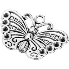 Alltarse 20PCS Gümüş Alaşım Kelebek Cazibesi Kolye Diy Mücevher Aksesuarları Bulguları (Yurt Dışından)