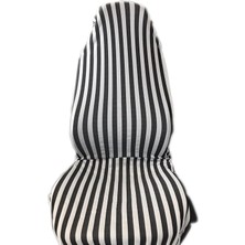 Zifona Seat Ateca Zebra Desenli Oto Koltuk Kılıfı Çizgili Servis Kılıfı Siyah