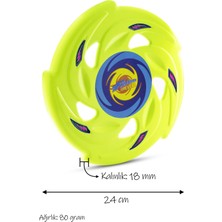 Telvesse Frizbi Fırlatma Diski Disk Atma Oyunu Çocuk Yetişkin Plaj Bahçe Oyuncak 24 cm Neon