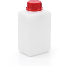 Güvenç Ambalaj 100 Adet - 500ML Naturel Şeffaf Köşeli Polietilen Tarım Şişesi Kilitli Kapaklı