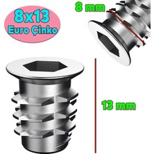 Badem10 Metal Euro Dübel 8X13 M6 Çinko (50 Adet)