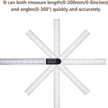 Buyfun 0-200MM Çok Fonksiyonlu Dijital LCD Ekran Açı Cetveli (Yurt Dışından)