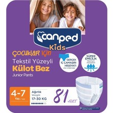 Canped Kids Emici Külot 4-7 Yaş / 17-30 Kg 81 Adet (9'Lu 9 Paket)