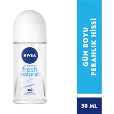 NIVEA Kadın Roll-On Deodorant Fresh Natural 50 ml x 3 Adet, 48 Saat Deodorant Koruması, Eşsiz & Fresh Koku