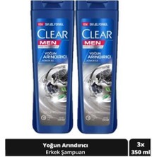 Clear Men Kepeğe Karşı Etkili Şampuan Yoğun Arındırıcı Kömür 350 ml x 2 Adet