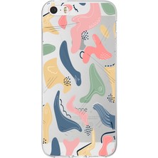Printify Apple iPhone 5 Uyumlu Kapak Abstract Tasarımlı Şeffaf Silikon Kılıf