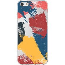 Printify Apple iPhone 5s Uyumlu Kapak Brushstroke Tasarımlı Şeffaf Silikon Kılıf