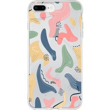 Printify Apple iPhone 8 Plus Uyumlu Kapak Abstract Tasarımlı Şeffaf Silikon Kılıf