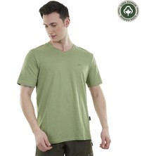 Alpinist Vortex Erkek T-Shirt Yeşil, V Yaka Tişört